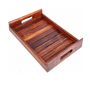 Venta caliente verde quemado Color antiguo Calidad superior Madera de pino Bandeja de servicio hecha a mano Bandeja de madera sostenible para la venta - Product Image 6