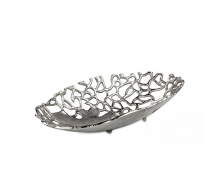 Cuenco grande redondo de aluminio fundido para servir con detalles artesanales y base resistente elaborado para exhibiciones de buffet o centros de mesa - Product Image 5