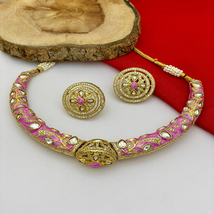 Conjunto de Moissanite Polki Hasli de alta calidad para mujer, Ideal para bodas, ocasiones especiales, conjunto de collar de lujo tradicional indio - Product Image 1