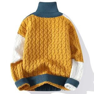 Suéter de cuello alto para hombre, Jersey cálido de primera calidad, prendas de punto de invierno, suave, ajustado, informal, de manga larga, transpirable - Product Image 2