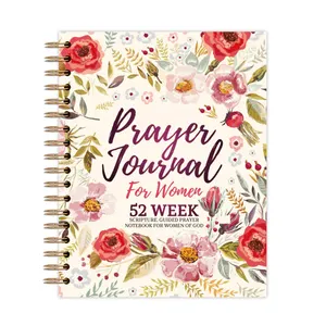 Venta al por mayor diseño personalizado impresión espiral libro cristiano guiado Biblia manifestación espiritual oración cuaderno diario para mujeres