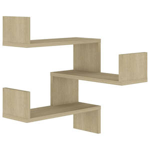 Set di 2 Mensole Angolari in Legno Ingegnerizzato Rovere Sonoma VidaXL, Dimensioni Medie Singole per Organizzazione Soggiorno o Ufficio - Product Image 3