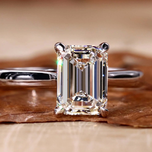 RB Gems IGI Certifié HPHT CVD Lab Grown Moissanite Argent 925 Plaqué Or 18k Bague de Fiançailles de Mariage pour Femme - Product Image 1