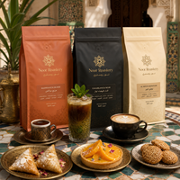 AT PACK USA en Stock, Paquete de 10 Bolsas para Granos de Café de 8oz/12oz/16oz, Personalizables, con Válvula de Desgasificación, Material MOPP/VMPET/PE, Muestras Gratis