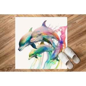 Tapis Dauphin, Tapis Dauphin Adorable, Tapis Coloré, Tapis Animalier, Tapis Personnalisé, Tapis Doux à Poils Longs - Product Image 5