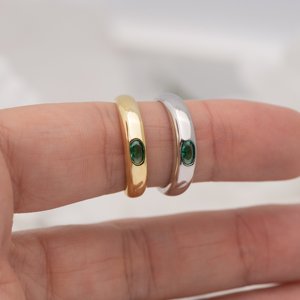 Amazing High Quality Excellent Deep <b>Emerald</b> Gemstone Dome <b>Ring</b> 925 <b>Silver</b> <b>Ring</b> Gemstone <b>Ring</b> at Affordable Price for Women - Product Image 4