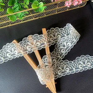 Double Lock Edge Bow Mesh Embroidery Lace Children's Clothing Home Textile Women's Skirt Hem Cuff Decorative Accessories