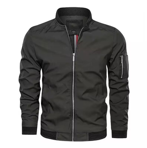 Chaquetas de bombardero de lona de alta calidad para hombre con cuello levantado y mangas completas de secado rápido chaquetas con estampado de logotipo personalizado para hombre - Product Image 5