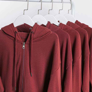 Sudaderas de cuello redondo de gran tamaño para mujer en blanco Sudadera de algodón pesado con cremallera Estampado bordado Logo Fit Sudaderas con capucha para mujer - Product Image 2