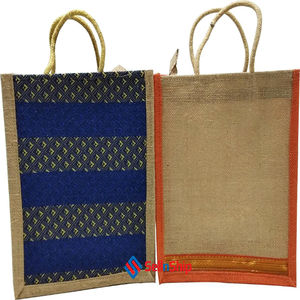 High Quality Customized Logo Jute <b>Lunch</b> <b>Bag</b> Cotton Canvas Custom Item with Striped Pattern Exclusive Promotion for IN-Deliveries - Product Image 3