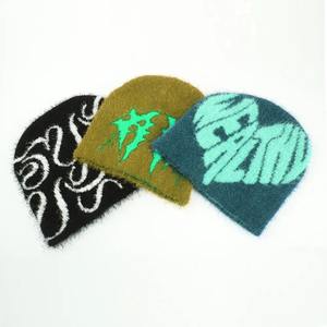 <b>Wool</b> Material Custom Logo Printed Mohair <b>Beanie</b> Hat Hot Selling Fashion Trendy Look Mohair <b>Beanie</b> Hat with Customized Size - Product Image 4
