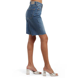 Shorts en jean pour femmes, coupe slim, style décontracté, uni, teinture unie, séchage rapide et extensible - Product Image 6