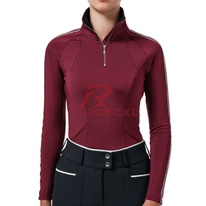 Camisa de montar para mujer, elegante, transpirable, atlética, ecuestre, ligera, que absorbe la humedad, tela elástica, tops cómodos duraderos - Product Image 1