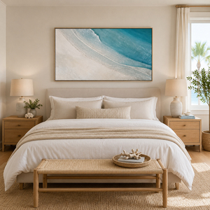 Coastal Serenity Textured Oil Painting Wall Art 3D Handmade <b>Canvas</b> Hanging Decor House Hotel Decoration Interior Large Artwork - Product Image 1