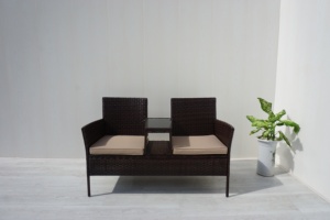 CR00020 banc de jardin moderne fait à la main en acier brun 2 places canapé avec table pour terrasse extérieure chambre Villa directement du Vietnam - Product Image 6