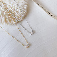 Collier en Moissanite Baguette Dorée en Gros, Faible MOQ, Bijoux Pierre de Naissance