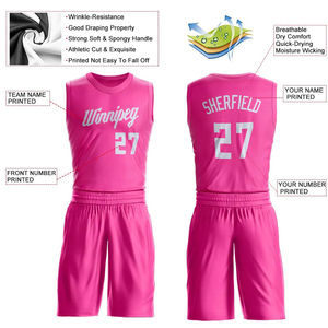 Conjunto de Uniforme de Baloncesto, Ropa Deportiva, Uniforme de Baloncesto Color Rosa, Hecho de Poliéster, Uniforme de Baloncesto para Equipos Adultos, Kit de Uniforme de Baloncesto para Jóvenes - Product Image 4