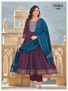 Magnifique robe Anarkali indienne et pakistanaise en tissu de rayonne et de soie, avec de magnifiques broderies, pour les fêtes, les mariages, les occasions décontractées, les tenues traditionnelles pour femmes - Product Image 2
