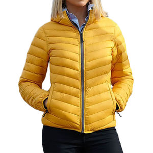 Veste pour femmes de haute qualité coupe-vent confortable col montant vestes de couleur unie vestes bouffantes - Product Image 4