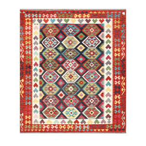 พรมกิลิมไมมาณา อัฟกานิสถาน ขนาด 241 x 206 ซม. พรมและชุดพรมแบบดั้งเดิมของชาวอัฟกัน - Product Image 1