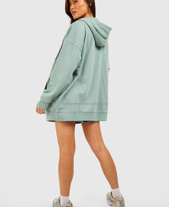 Alta calidad 100% algodón 400G Sudadera con capucha de lana de peso pesado Logotipo personalizado Transpirable Cremallera de gran tamaño Ropa deportiva Otoño - Product Image 2