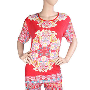 ชุดนอนผู้หญิงแบบ 2 ชิ้น - สีแดง - Product Image 2