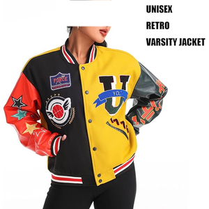 Veste universitaire de style vintage pour hommes avec lettrage en chenille et doublure matelassée Veste universitaire surdimensionnée pour hommes - Product Image 4