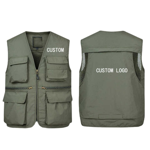 Veste cargo respirante à col en V pour hommes, décontractée, avec poches utilitaires multiples, légère, pour le voyage en plein air, la pêche, la randonnée et la photographie - Product Image 2