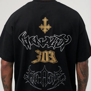 Venta al por mayor de camisetas de calle | Camiseta de gran tamaño con logotipo personalizado | Fabricante de camisas de algodón informales de Hip Hop OEM - Product Image 2