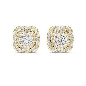 Ensemble de boucles d'oreilles clous super brillantes en or jaune 18 carats plaqué rhodium, certifiées IGI, diamants de laboratoire taille brillant 1,4 carat, luxe pour usage quotidien - Product Image 3