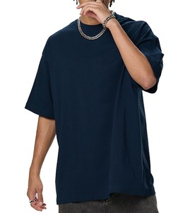 เสื้อยืดโอเวอร์ไซส์สำหรับผู้ชายผ้าคอตตอนสีดำขนาดพิเศษขนาด350กรัม - Product Image 1