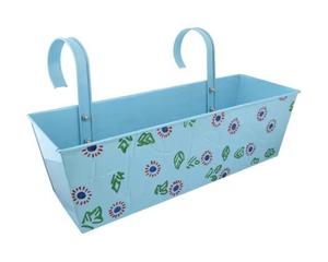 Pots de fleurs modernes en métal bleu en fer Jardinières rectangulaires Grandes jardinières suspendues décoratives pour l'extérieur pour le jardin - Product Image 5