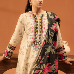 Ensemble pakistanais pour femmes en coton/polyester, chemise, pantalon et dupatta imprimés, 3 pièces, design personnalisé - Product Image 2
