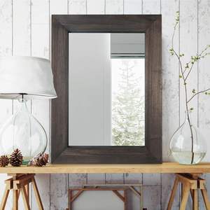 Espejo de pared de madera rústica para baño Espejo con marco de madera de 24 "x 32" Espejo de tocador de baño de estilo de granja Vertical o - Product Image 6