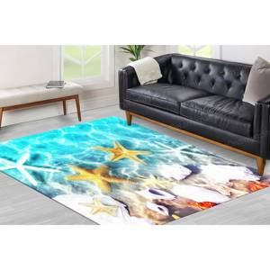Alfombra Tradicional de Lana Estampada para Comedor, Alfombra Ecológica con Respaldo de Látex y Diseño de Patchwork - Product Image 4
