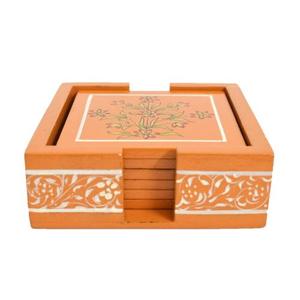 Posavasos de mármol blanco con madera de acacia para sus bebidas, bebidas, vino y vasos de bar, posavasos de mármol y madera - Product Image 2