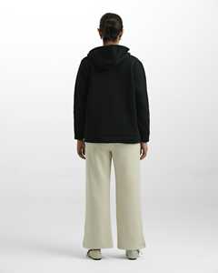 Sweat à capuche noir zippé pour femme, personnalisé OEM, avec doublure polaire, coupe ample, logo imprimé, confortable, tendance streetwear, service OEM - Product Image 2