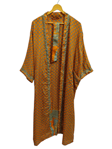 Vestido cruzado Túnica India Sari Robe Vestido de novia Vestido de maternidad Regalo Robe Beach Party Wear Indian Printed Silk Sari Kimono, - Product Image 6