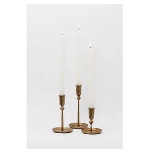 Set of 3 Brass Candle Holder with Elegant Classic Design and Gold Finished Ideal for Home Decoration - Product Image 1