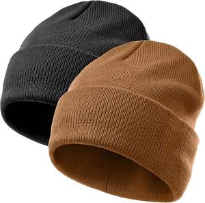 Gorro de invierno de lana de punto grueso de moda, gorro cálido unisex, diseño suave y elástico, perfecto para viajes al aire libre y ropa para el frío - Product Image 1