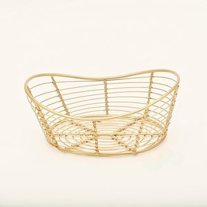 Cesta de Frutero de alambre de acero inoxidable de diseño de lujo para decoración rústica para almacenamiento en el hogar cestas decorativas para servir - Product Image 6