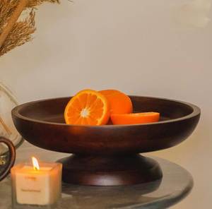 Cadeau de Noël, bol de service en bois antique, forme ronde, avec bol de service pour salade, mélange, collation, aliments, au meilleur prix abordable - Product Image 6