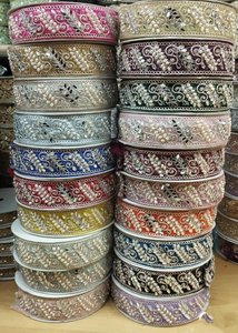 Tissu brocart à chevrons multicolores sur mesure, fils brodés, dentelles, accessoires vestimentaires pour filles, décoration intérieure - 100% coton - Product Image 3