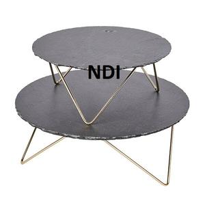 Top Trending brillante Negro acabado cumpleaños fiesta vajilla decoración aluminio Metal pastel soporte boda fiesta Decoración - Product Image 1