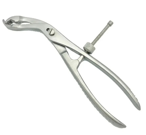 Pinces à os auto-fixantes en gros, 19 cm, mâchoire dentelée inclinée avec verrouillage, acier inoxydable, instrument chirurgical orthopédique - Product Image 6
