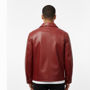 Veste en cuir élégante pour hommes de High Street Vêtements d'extérieur décontractés à la mode Doux Confortable Durable Slim Fit Design avant pour le quotidien - Product Image 2