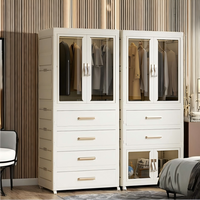 Armoire à vêtements moderne en PP multicouche, épaisse, multifonctionnelle, durable, pliable, gain de place, grande capacité