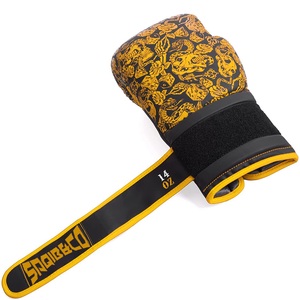 Guantes de MMA de Piel Sintética para Entrenamiento, Cierre de Velcro Personalizable, Tamaños 12oz/14oz, Transpirables, Protección UV, Negro Rojo - Product Image 5