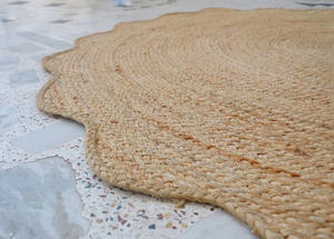 Tapis de jute festonné-Tapis rectangulaire tissé à la main Tapis de salon classique antidérapant durable toutes saisons du Vietnam - Product Image 3