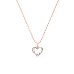 Heart's Desire Rose Gold Diamond Pendant Elegante y lujoso Jewelry Charm - Product Image 3